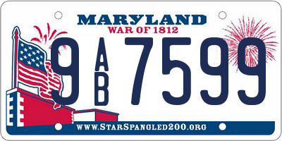 MD license plate 9AB7599