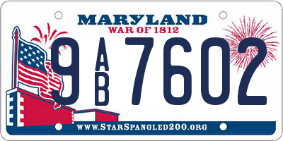 MD license plate 9AB7602