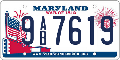 MD license plate 9AB7619