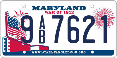 MD license plate 9AB7621