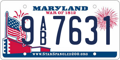 MD license plate 9AB7631