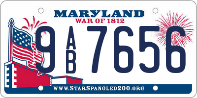 MD license plate 9AB7656