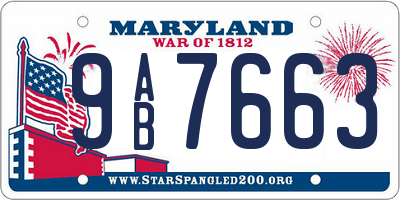 MD license plate 9AB7663
