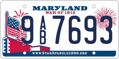 MD license plate 9AB7693