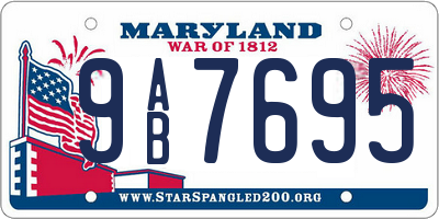MD license plate 9AB7695