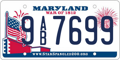 MD license plate 9AB7699