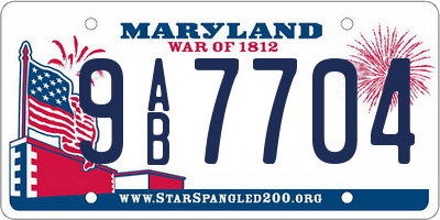 MD license plate 9AB7704