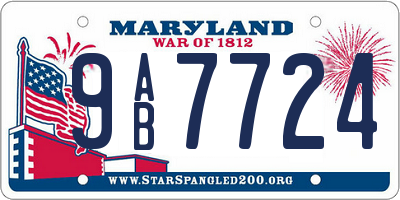 MD license plate 9AB7724