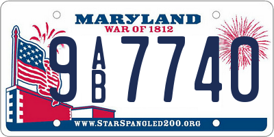 MD license plate 9AB7740