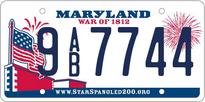 MD license plate 9AB7744