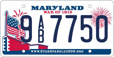 MD license plate 9AB7750