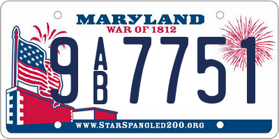 MD license plate 9AB7751