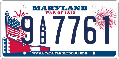 MD license plate 9AB7761