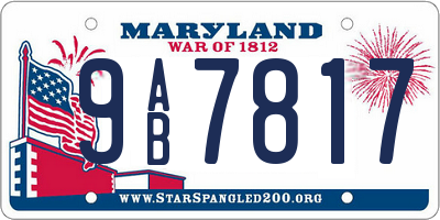 MD license plate 9AB7817