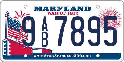 MD license plate 9AB7895