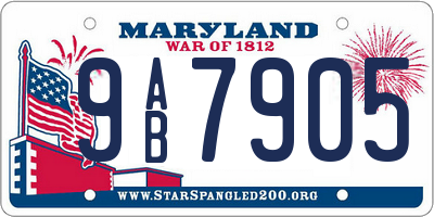 MD license plate 9AB7905