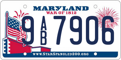 MD license plate 9AB7906