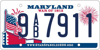 MD license plate 9AB7911