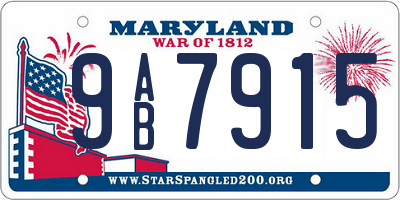 MD license plate 9AB7915