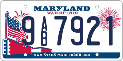 MD license plate 9AB7921