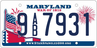 MD license plate 9AB7931