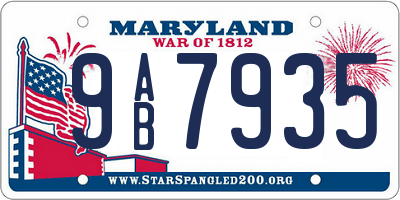 MD license plate 9AB7935