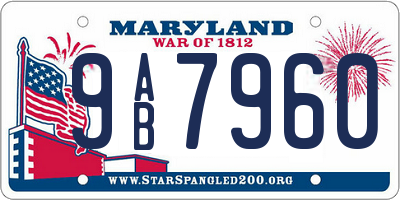 MD license plate 9AB7960