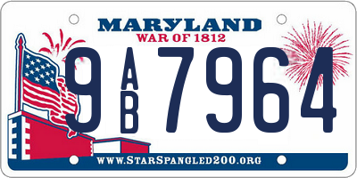 MD license plate 9AB7964