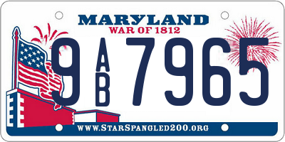 MD license plate 9AB7965