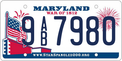 MD license plate 9AB7980
