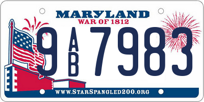 MD license plate 9AB7983