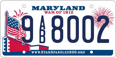 MD license plate 9AB8002