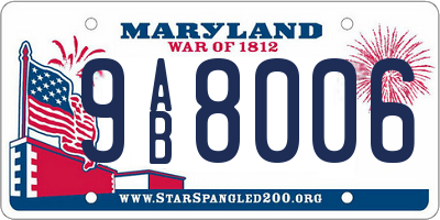 MD license plate 9AB8006