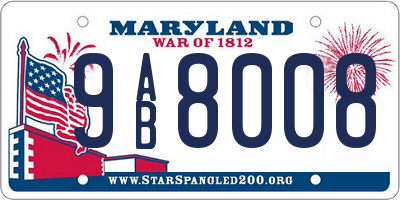 MD license plate 9AB8008