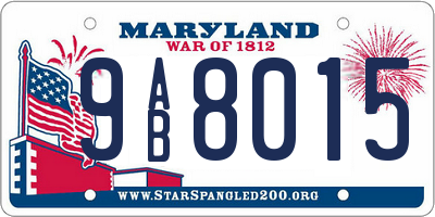 MD license plate 9AB8015