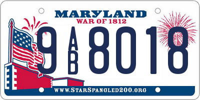 MD license plate 9AB8018