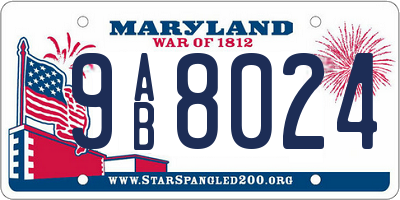 MD license plate 9AB8024