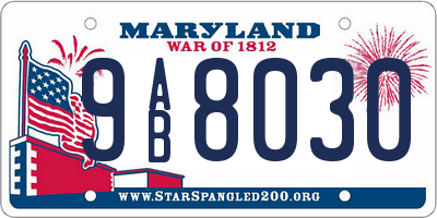 MD license plate 9AB8030