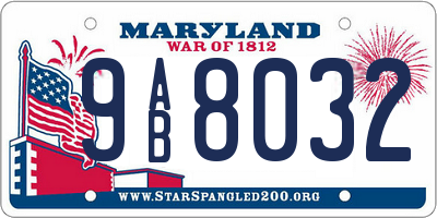 MD license plate 9AB8032