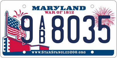 MD license plate 9AB8035