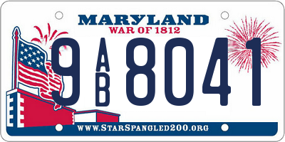 MD license plate 9AB8041
