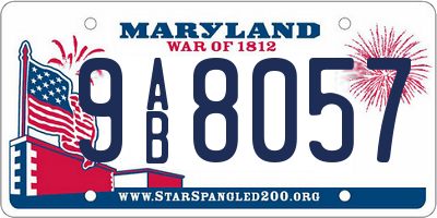 MD license plate 9AB8057