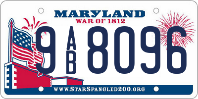 MD license plate 9AB8096