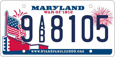 MD license plate 9AB8105