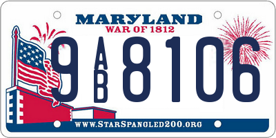 MD license plate 9AB8106