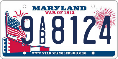 MD license plate 9AB8124