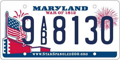 MD license plate 9AB8130