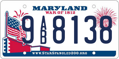 MD license plate 9AB8138