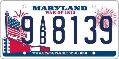 MD license plate 9AB8139