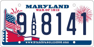 MD license plate 9AB8141